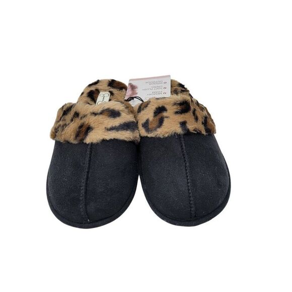 Jessica Simpson Leopard Print Memory Foam Slippers M (7-8) Womens Faux Fur - Picture 8 of 8